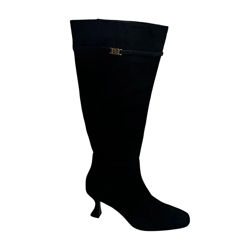 Sam Edelman Lyla Women's Boots Black‎ Suede 7.5 Wide Calf New